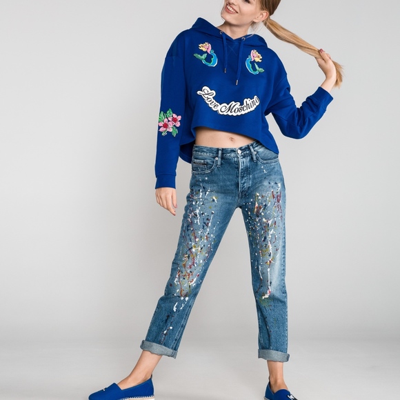 Love Moschino Tops - Love Moschino Mermaid Hoodie in Cobalt, Size 2